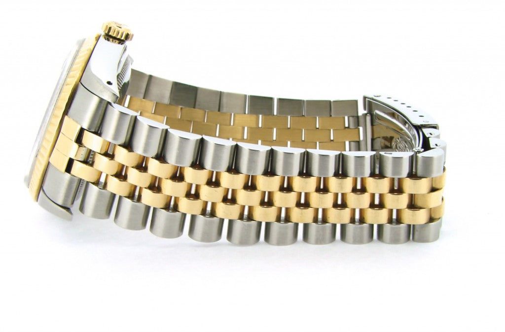 Pre Owned Mens Rolex Two-Tone Datejust with a White Arabic Dial 16233