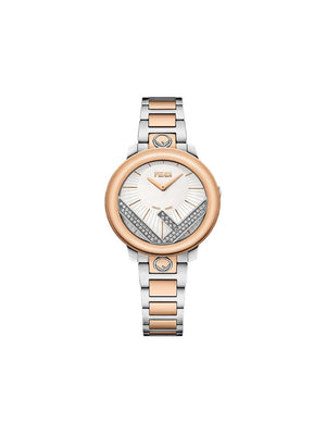 Fendi - Run Away 28mm watch - women - stainless steel/Diamond - One Size - Grey