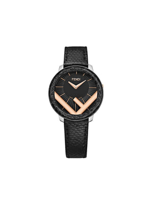 Fendi - Run Away watch - women - stainless steel/Calf Leather - One Size - Black