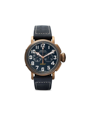 Zenith - Pilot Type 20 Chronograph Extra Special 45mm - men - Bronze/Leather/Sapphire Glass/Nubuck Leather - One Size - BLUE