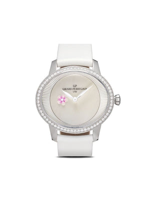 Girard Perregaux - Cat’s Eye Plum Blossom 35.4 x 30.4mm - women - stainless steel/Calf Leather/Mother of Pearl/Sapphire Glass - One Size - Mother-o...