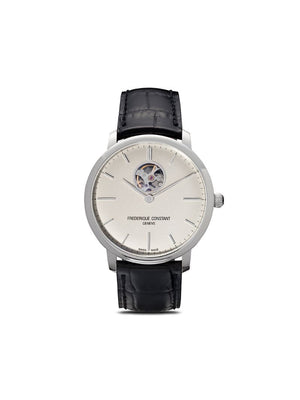 Frédérique Constant - Slimline Heart Beat Automatic 40mm - men - Calf Leather/Sapphire Glass/stainless steel - One Size - WHITE