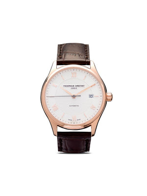 Frédérique Constant - Classics Index Automatic 40mm - men - Calf Leather/Rose Gold Plated Steel/Sapphire Glass/Rose Gold Plated Stainless Steel - O...