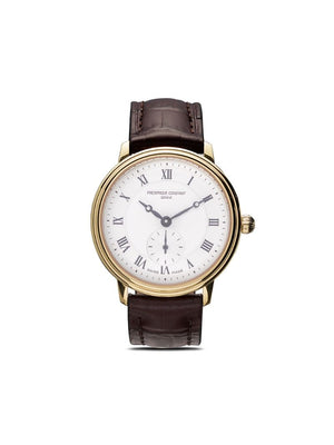Frédérique Constant - Slimline Ladies Small Seconds 28.6mm - women - Calf Leather/Gold Plated Steel/Sapphire Glass/Yellow Gold Plated Stainless Ste...