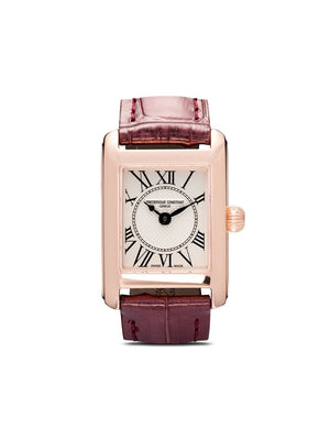 Frédérique Constant - Classics Carrée Ladies 23 x 21mm - women - Calf Leather/Sapphire Glass/Rose Gold Plated Steel/Rose Gold Plated Stainless Stee...