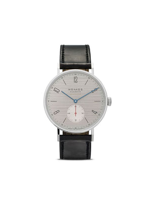 NOMOS Glashütte - Tangente Neomatik Silvercut 39mm - men - Leather/Rhodium/stainless steel/glass - One Size - rhodium-plated, with brushed finish