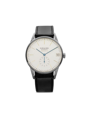 NOMOS Glashütte - Orion Neomatik Date 41mm - men - Horse Leather/stainless steel/Sapphire Glass - One Size - white, silver-plated