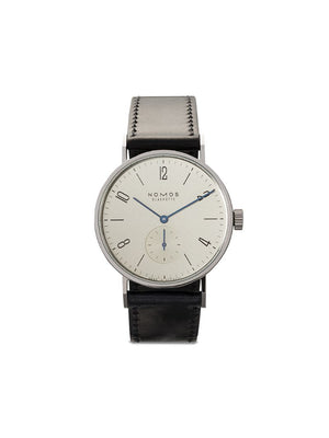 NOMOS Glashütte - Tangomat 38.3mm - men - Horse Leather/stainless steel/Sapphire Glass - One Size - white, silver-plated