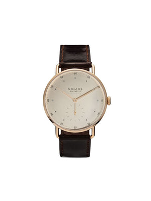 NOMOS Glashütte - Metro Neomatik 39mm - men - 18kt Rose Gold/Horse Leather/Sapphire Glass - One Size - white, silver-plated