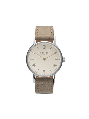 NOMOS Glashütte - Ludwig Duo 33mm - women - Leather/stainless steel/Sapphire Glass - One Size - white, silver-plated