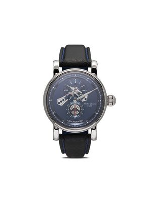 Chronoswiss - Flying Regulator Open Gear 41mm - men - Leather/stainless steel - One Size - BLUE
