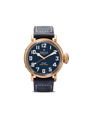 Zenith - Pilot Type 20 Extra Special 45mm - men - Nubuck Leather/Bronze/Titanium - One Size - BLUE