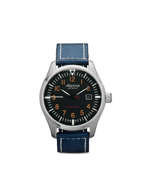 Alpina - Startimer Pilot Quartz 42mm - men - stainless steel/Nylon/Sapphire Glass - One Size - BLUE