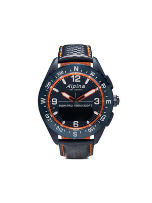 Alpina - AlpinerX smartwatch 45mm - men - Leather/Sapphire Glass/stainless steel - One Size - BLUE-ORANGE