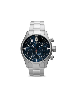 Alpina - Startimer Pilot Chronograph Quartz 42mm - men - stainless steel/Sapphire Glass - One Size - BLUE