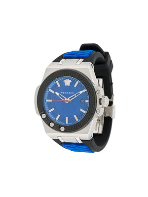 Versace - Chain Reaction 45mm watch - men - Crystal/Sapphire/metal/stainless steel - One Size - Blue