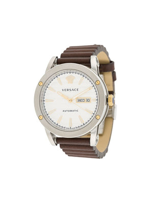 Versace - Theros 42mm watch - men - Sapphire Glass/stainless steel/Calf Leather - One Size - Brown
