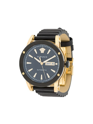 Versace - Theros 42 mm watch - men - Leather/Sapphire/metal/glass - One Size - Black