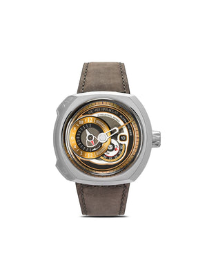 SEVENFRIDAY - SF-Q2 49mm - men - Leather/Brass/stainless steel - One Size - Gold