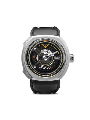 SEVENFRIDAY - SF-W1 49mm watch - men - Leather/Brass/stainless steel - One Size - BLACK
