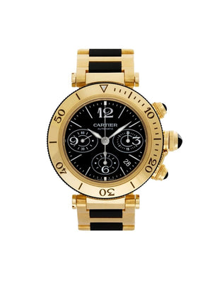 Cartier - 1990 pre-owned Sport Pasha 42mm - men - 18kt Yellow Gold - One Size - GOLD
