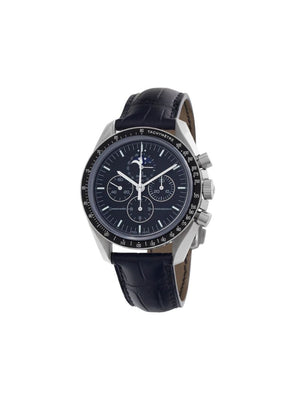 Omega - 2016 pre-owned Speedmaster 42mm - men - Calf Leather/stainless steel/Sapphire Glass - One Size - Black