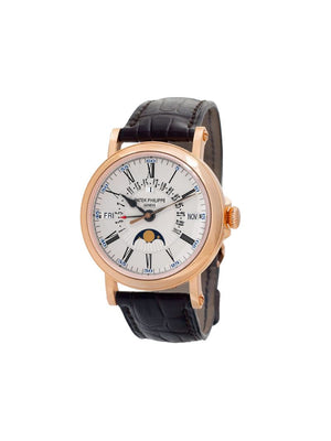 Patek Philippe - 2018 pre-owned Grand Complications 38mm - unisex - Calf Leather/18kt Rose Gold - One Size - WHITE
