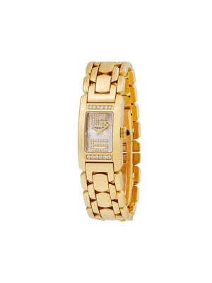 Audemars Piguet - 1990 pre-owned Promesse 20mm - women - Diamond/Mother of Pearl/18kt Yellow Gold - One Size - WHITE