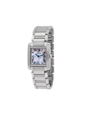 Cartier - 2000 pre-owned Tank Francaise 20mm - women - Mother of Pearl/stainless steel - One Size - WHITE