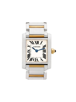 Cartier - 2010 pre-owned Tank Francaise 25mm - women - stainless steel - One Size - WHITE