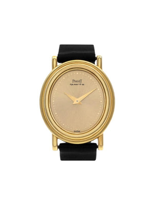 Piaget - 2000 pre-owned Classic 24mm - women - Leather/18kt Yellow Gold - One Size - Gold
