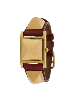 Hermès - 1993 pre-owned Medor 25mm - women - Leather/Brass - One Size - Red
