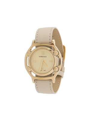 Versace - Medusa Frame 36mm watch - women - Leather/stainless steel/glass/Silk - One Size - GOLD