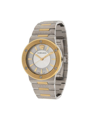 Versace - Greca logo 38mm - women - stainless steel/glass/Sapphire Crystal - One Size - SILVER
