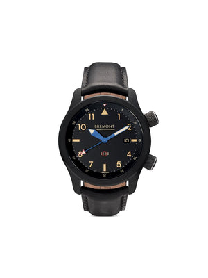 Bremont - U-2/51 Jet Black 43mm - men - Leather/metal/stainless steel/Sapphire Crystal - One Size - BLACK
