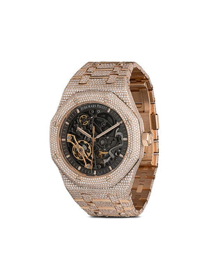 Audemars Piguet - Royal Oak Skeleton 40mm - men - Diamond/18kt Rose Gold/Sapphire Glass - One Size - MULTICOLOURED