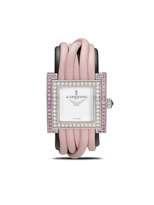 De Grisogono - Allegra 33mm - women - Diamond/18kt Gold/Leather - One Size - METALIC