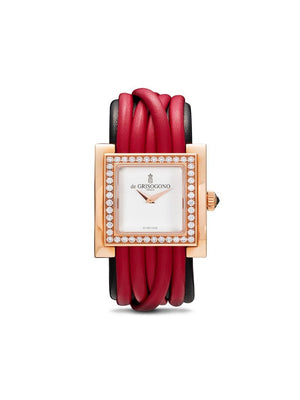 De Grisogono - Allegra 33mm - women - Diamond/18kt Gold/Leather - One Size - METALIC