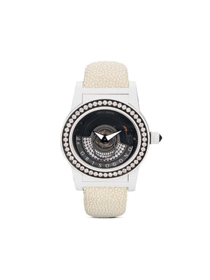 De Grisogono - Tondo By Night 49mm - women - Diamond/stainless steel/Stingray - One Size - METALIC