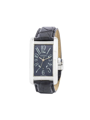 Cartier - 2008 pre-owned Tank Americaine 27mm - women - Leather/White Gold - One Size - SILVER