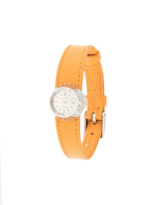 Rolex - pre-owned Chameleon Precision watch - women - Leather/18kt Gold Plated Silver - One Size - ORANGE