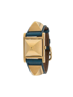Hermès - 2000s pre-owned Medor watch - women - Leather/Brass/glass - One Size - Blue