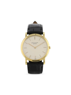 Patek Philippe - 1967 pre-owned Calatrava 32mm - unisex - Leather/glass/Yellow Gold - One Size - NEUTRALS