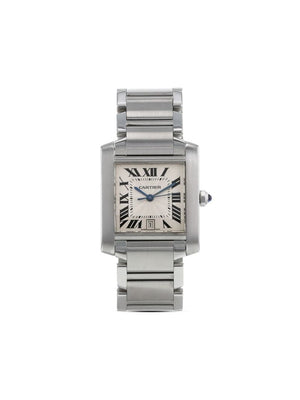 Cartier - 2000 pre-owned Tank Française 28mm - men - Sapphire Glass/stainless steel - One Size - SILVER