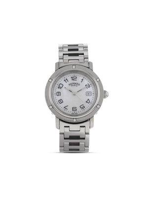 Hermès - 2010 pre-owned Clipper watch - women - Mother of Pearl/Sapphire Glass/stainless steel - One Size - Mother-of-Pearl