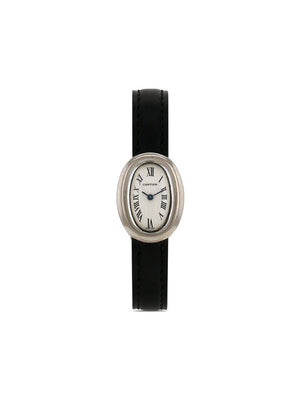 Cartier - 1990s pre-owned Baigonoir mini 20mm - women - Leather/White Gold - One Size - White