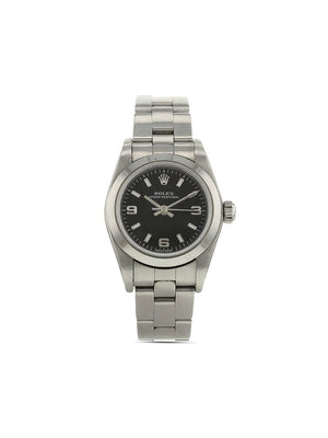 Rolex - pre-owned Oyster Perpetual 25mm - women - stainless steel - One Size - Black