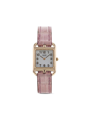 Hermès - 2000 pre-owned Cape Cod 20mm - women - Leather/Mother of Pearl/Rose Gold - One Size - White