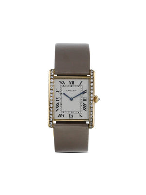 Cartier - 1999 pre-owned Tank 23.5mm - women - Diamond/Yellow Gold - One Size - GOLD