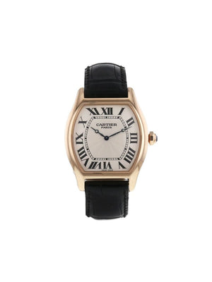 Cartier - 2010 pre-owned Grand Modele 39mm - men - Leather/Sapphire Glass/Rose Gold - One Size - White